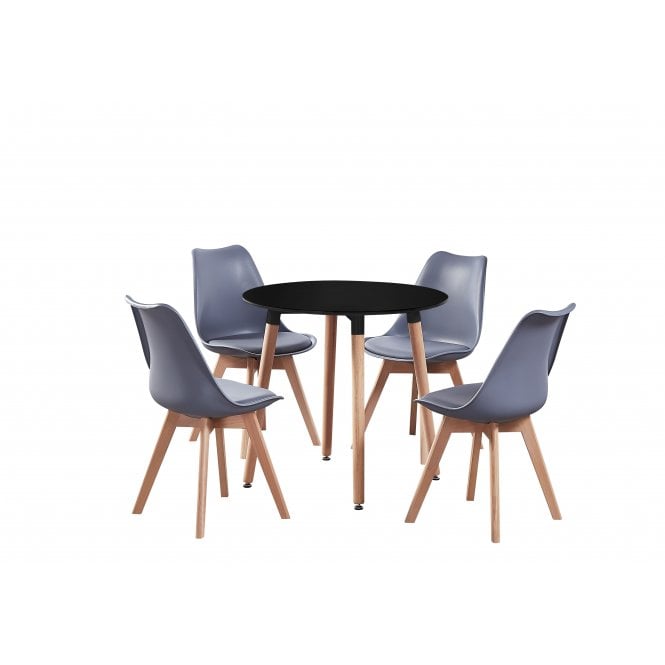Jamie Halo Round Dining Table Set with 4 Chairs PN Home