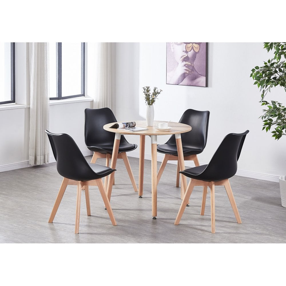 Jamie Halo Round Dining Table Set with 4 Chairs PN Home