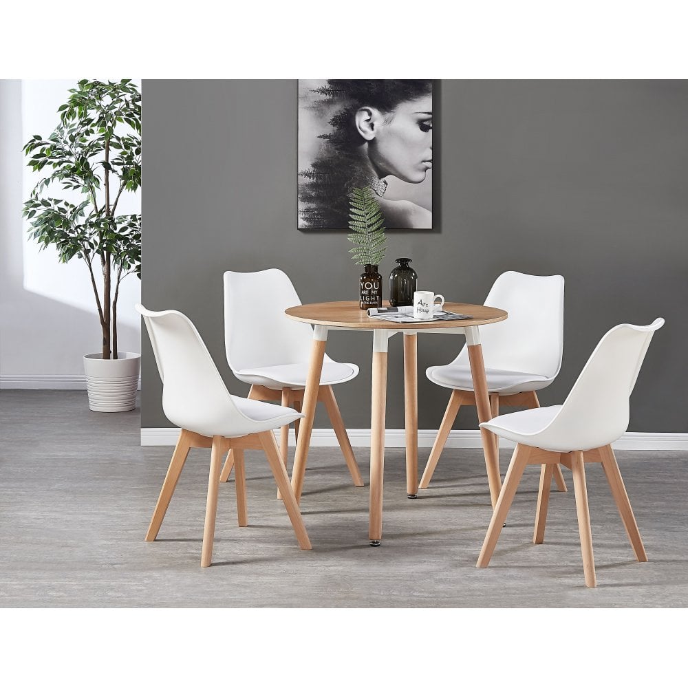 Jamie Halo Round Dining Table Set with 4 Chairs PN Home
