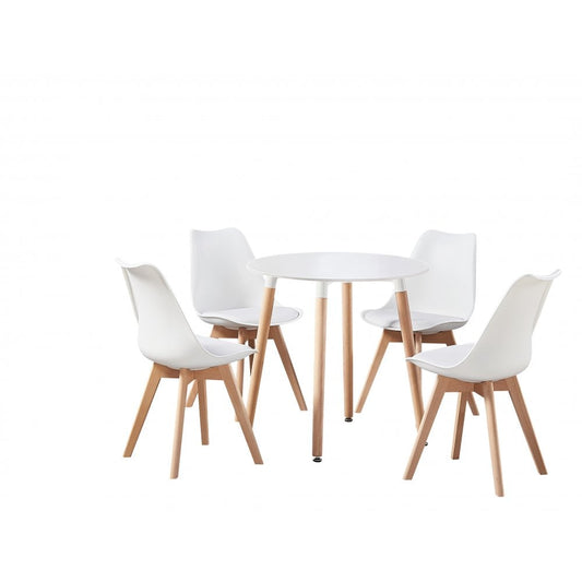Jamie Halo Round Dining Table Set with 4 Chairs PN Home