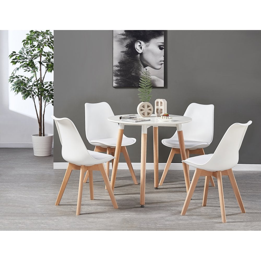 Jamie Halo Round Dining Table Set with 4 Chairs PN Home