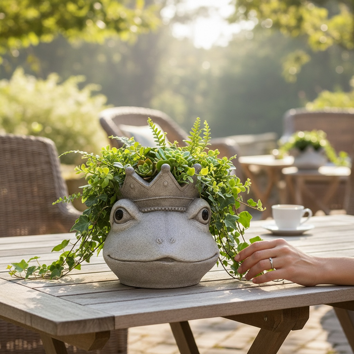 Decorative Concrete Ornament Planter Frog