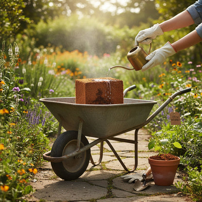 100% Coir Coco Block 5kg - Makes 80Lt of Growing Medium AK Kin Garden Supplies