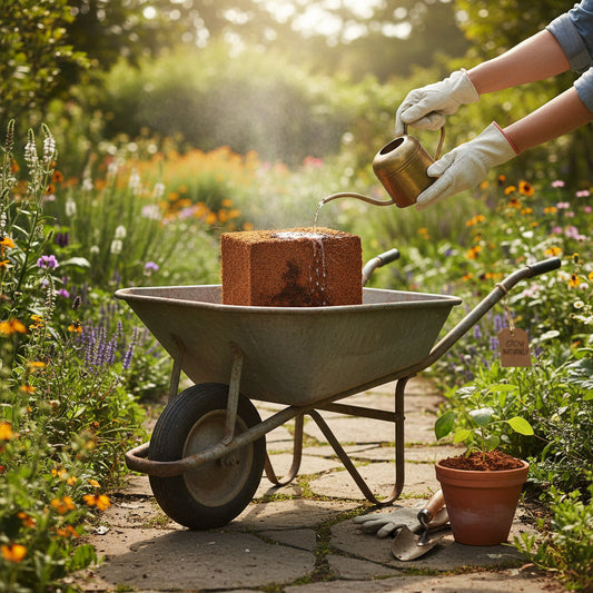 100% Coir Coco Block 5kg - Makes 80Lt of Growing Medium AK Kin Garden Supplies