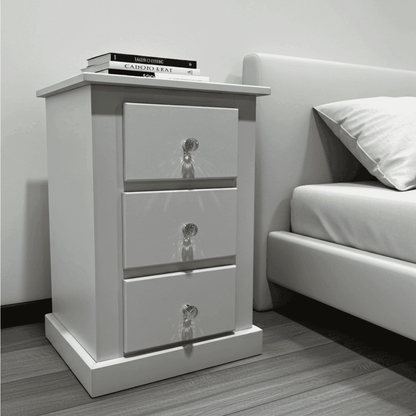 Aylesbury Mid Oak 3 Drawer Bedside Cabinet – Solid FSC-Certified Wood, Assembled UK Beds Direct ltd