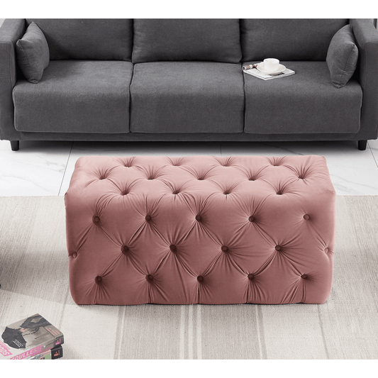 Melia Velvet Ottoman Bench PN Home