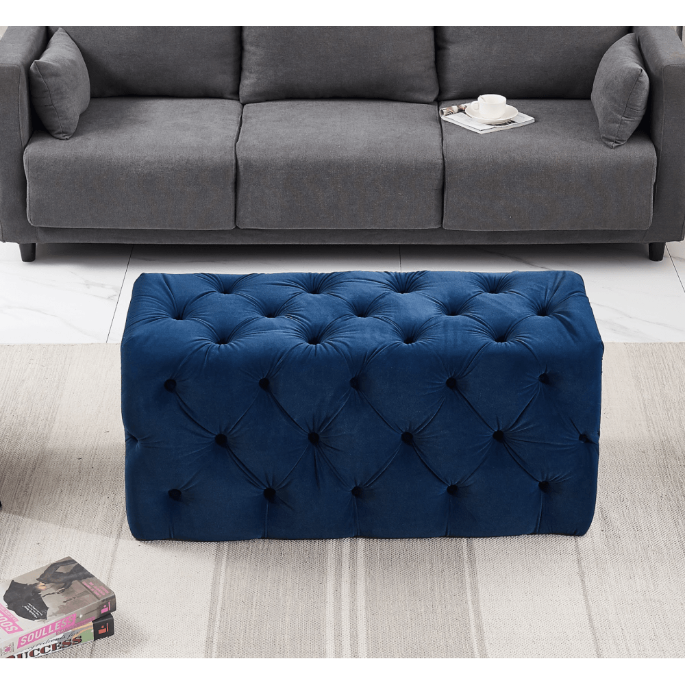 Melia Velvet Ottoman Bench PN Home