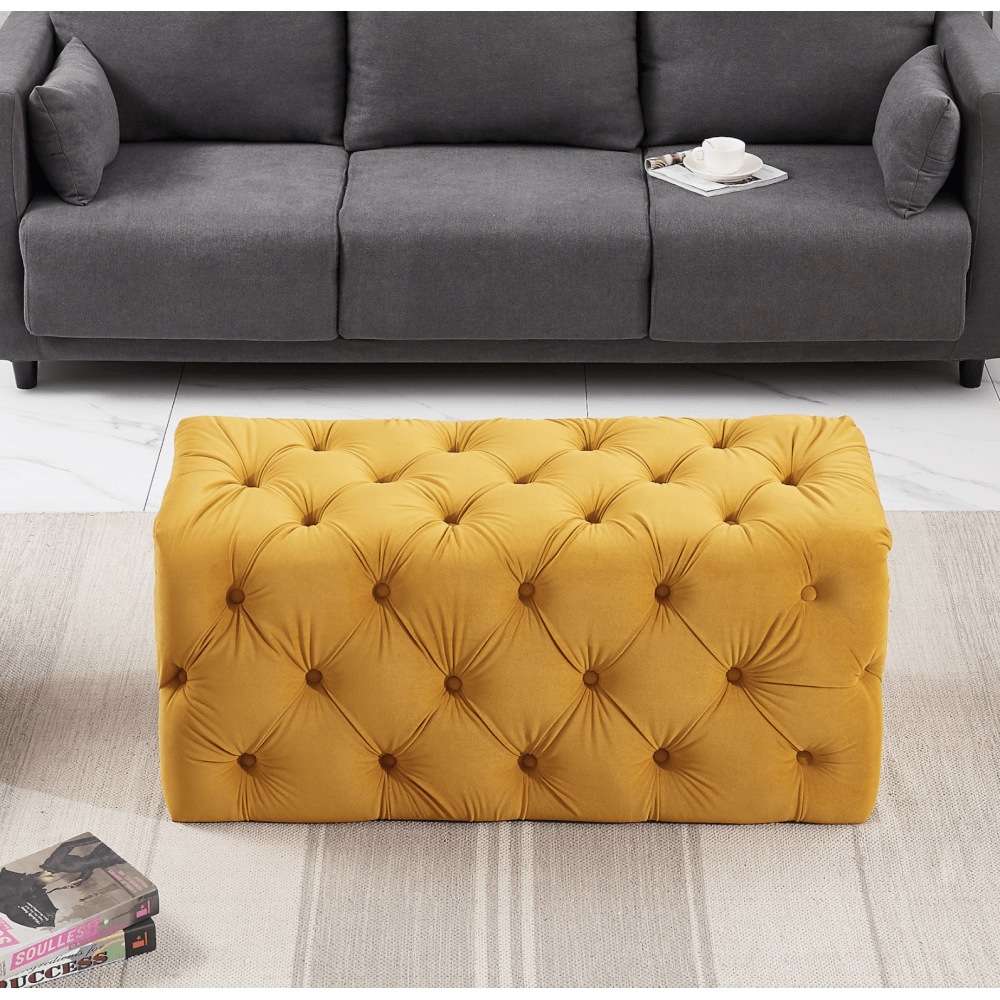 Melia Velvet Ottoman Bench PN Home