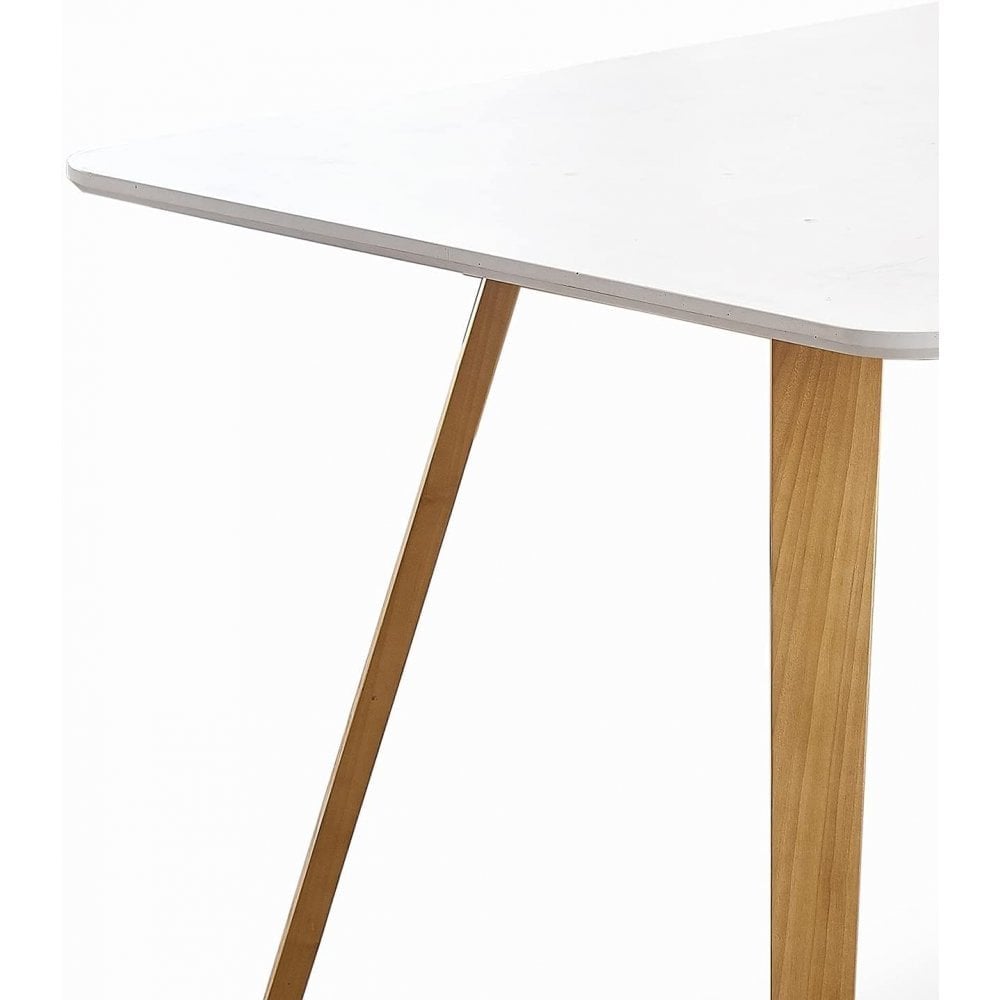 Dallas Scandinavian-inspired Dining Table -Easy Clean Wooden Table Top with Wooden Legs PN Home