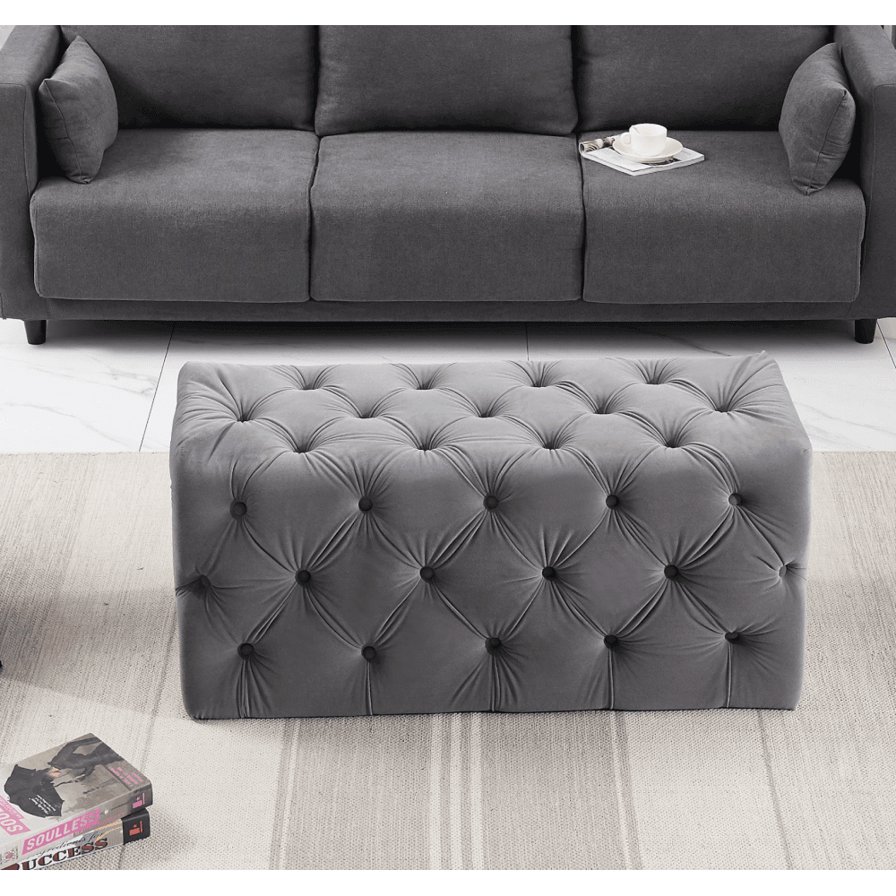 Melia Velvet Ottoman Bench PN Home