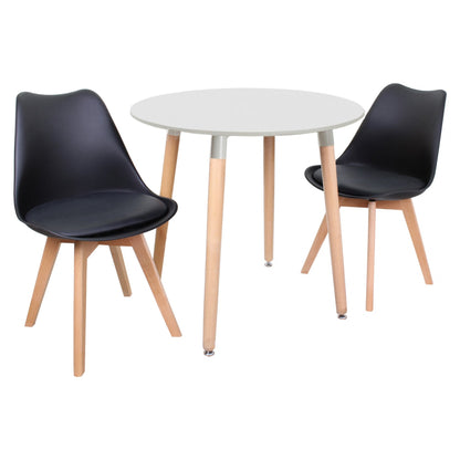 Jamie Lorenzo Halo Round Dining Set of 2 PN Home
