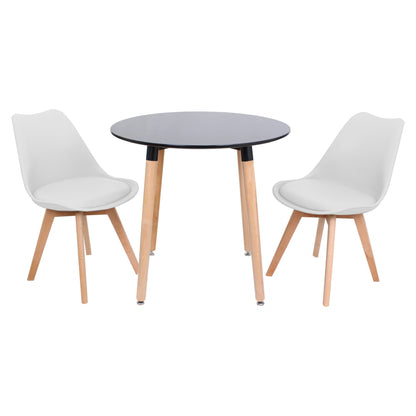 Jamie Lorenzo Halo Round Dining Set of 2 PN Home