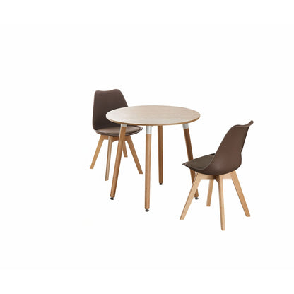 Jamie Lorenzo Halo Round Dining Set of 2 PN Home