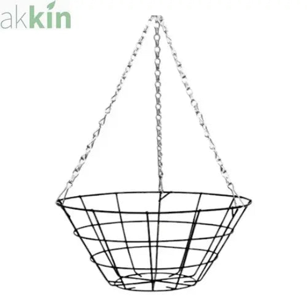 12Inch Flat Bottom Narrow Wire Hanging Basket - AK Kin Garden Supplies