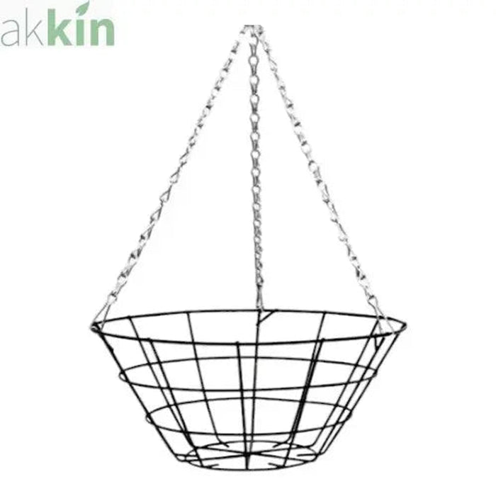 12Inch Flat Bottom Narrow Wire Hanging Basket - AK Kin Garden Supplies
