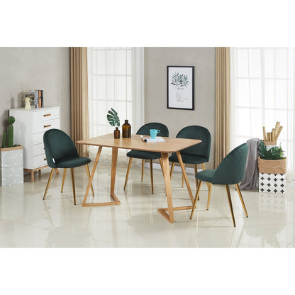 Lucia Dallas Dining Table and Chairs Set of 4 - an Oak Dining Table & Set of 4 Velvet Dining Chairs PN Home