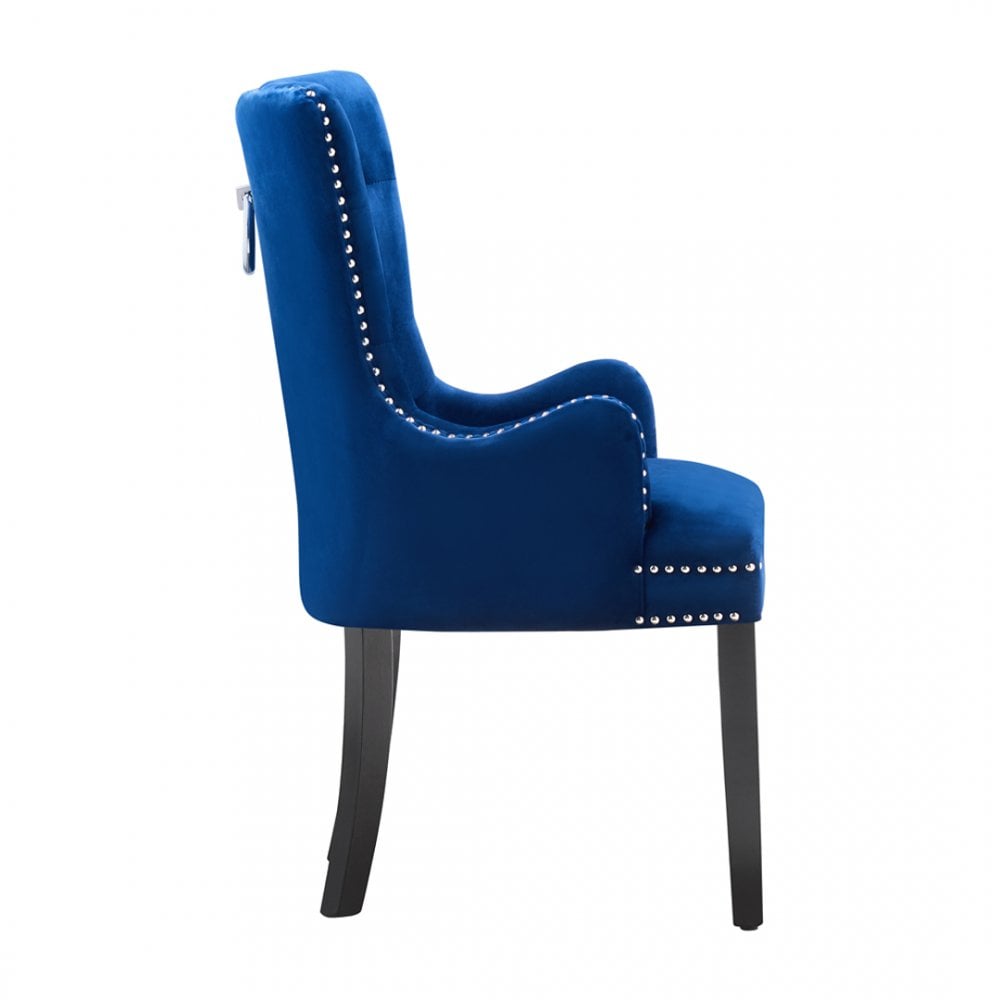 Windsor LUX Knocker Back Velvet Dining Chair w/ Armrests PN Home