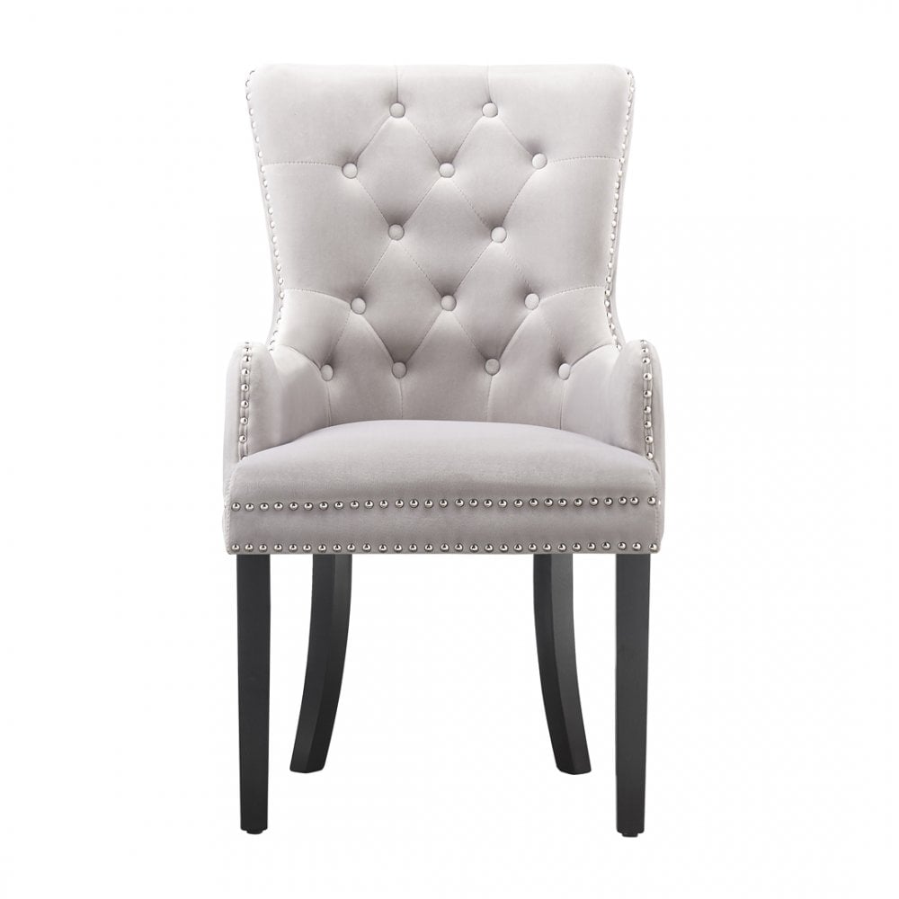 Windsor LUX Knocker Back Velvet Dining Chair w/ Armrests PN Home