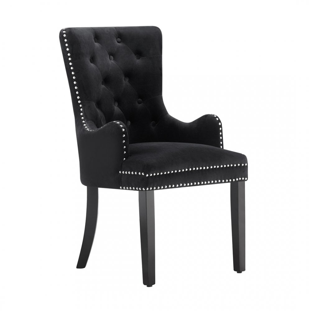 Windsor LUX Knocker Back Velvet Dining Chair w/ Armrests PN Home