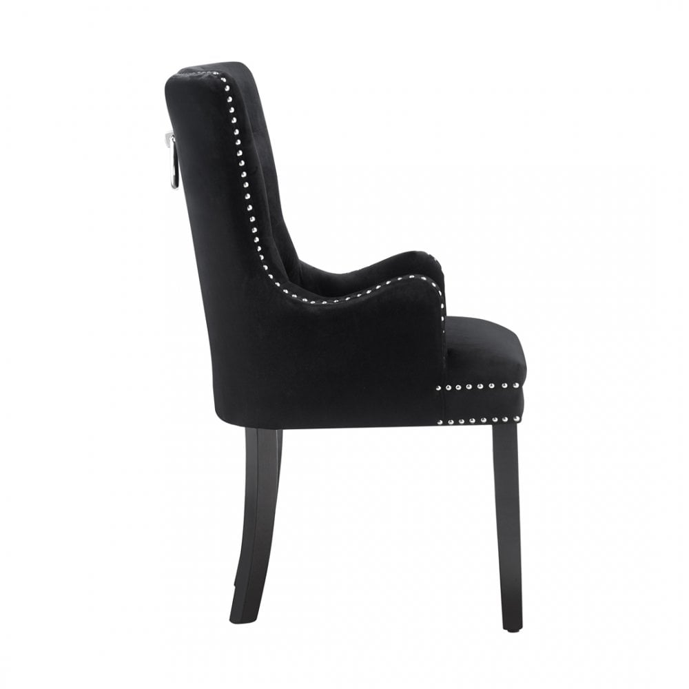 Windsor LUX Knocker Back Velvet Dining Chair w/ Armrests PN Home