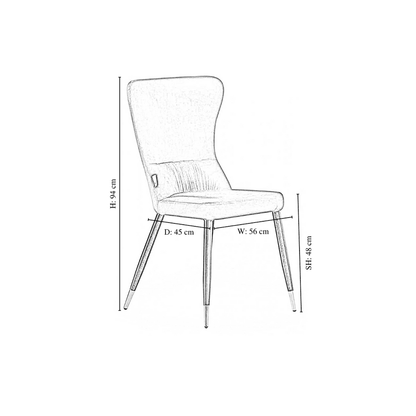 New York LUX Velvet Dining Chair with Metal Legs - Scandinavian Inspired PN Home