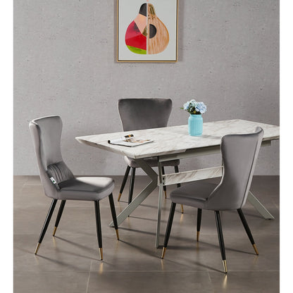 New York LUX Velvet Dining Chair with Metal Legs - Scandinavian Inspired PN Home