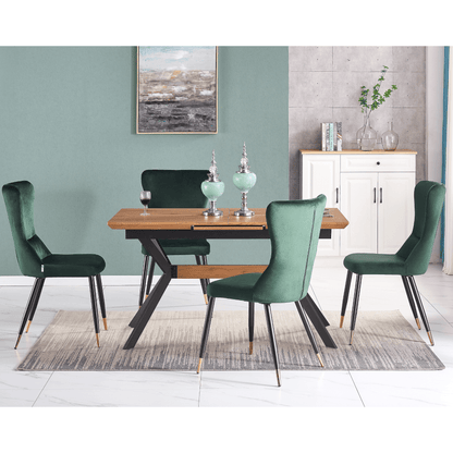 New York LUX Velvet Dining Chair with Metal Legs - Scandinavian Inspired PN Home