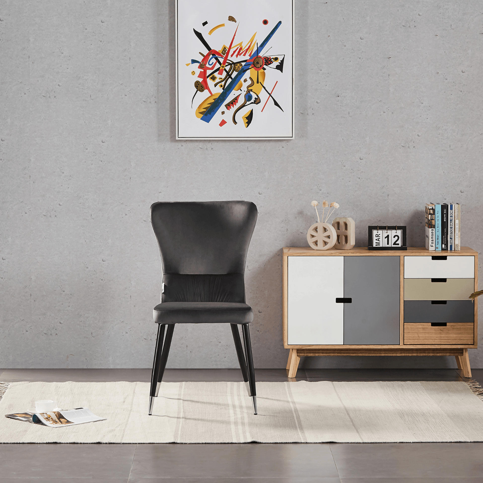 New York LUX Velvet Dining Chair with Metal Legs - Scandinavian Inspired PN Home