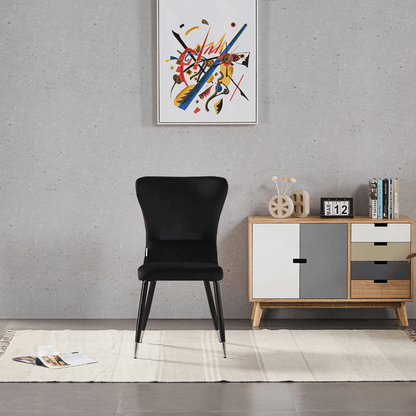 New York LUX Velvet Dining Chair with Metal Legs - Scandinavian Inspired PN Home