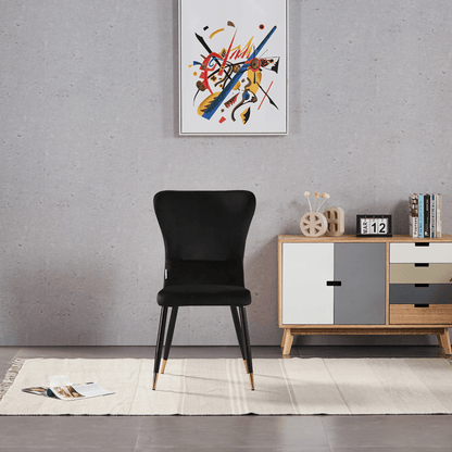 New York LUX Velvet Dining Chair with Metal Legs - Scandinavian Inspired PN Home