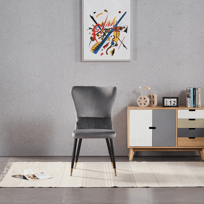 New York LUX Velvet Dining Chair with Metal Legs - Scandinavian Inspired PN Home