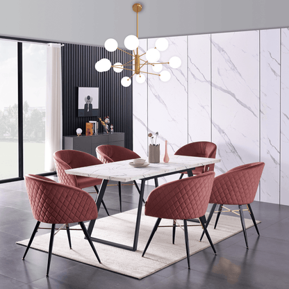 Vittorio LUX Velvet Dining Chair with Metal Legs - Perfect for Dining Room Living Room PN Home