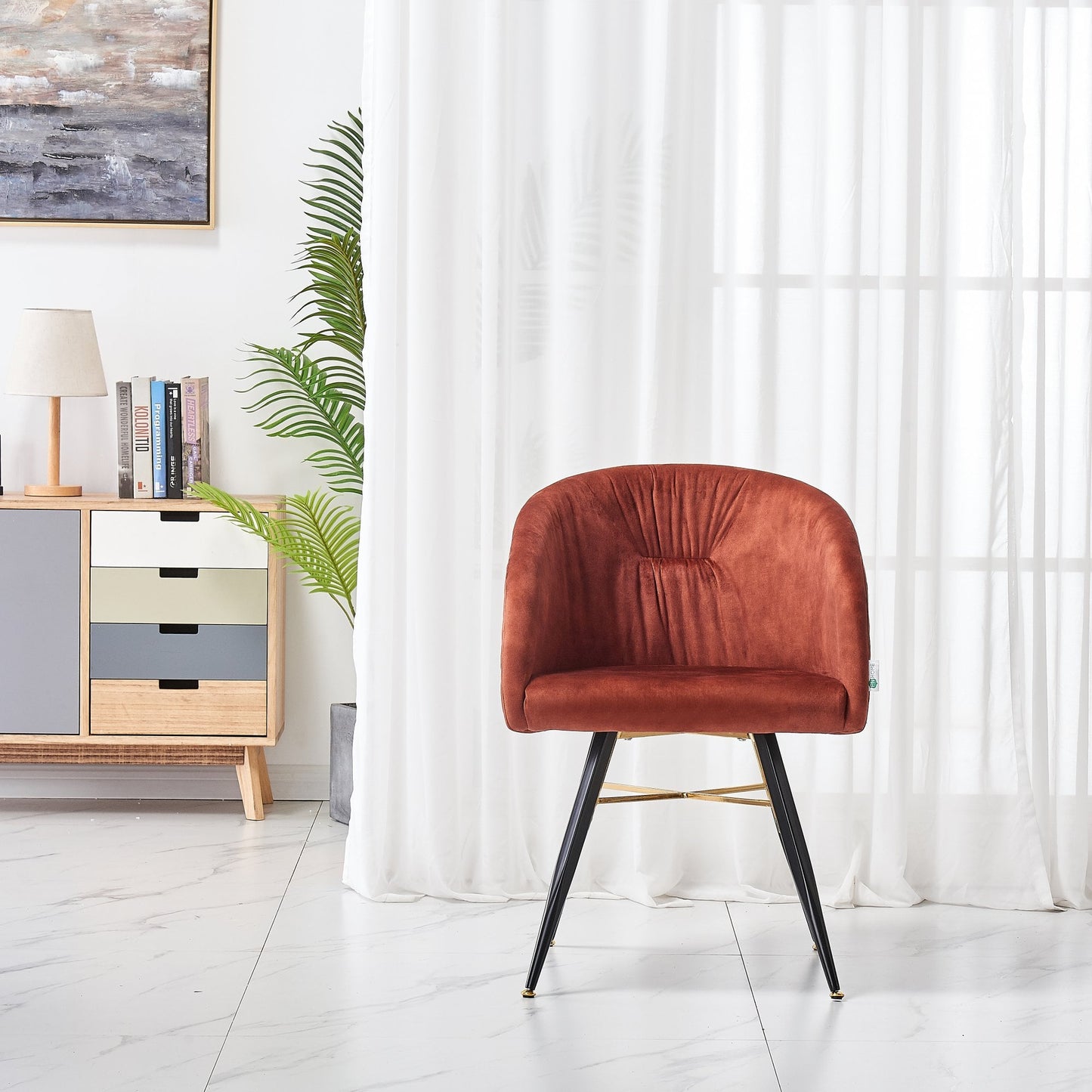 Vittorio LUX Velvet Dining Chair with Metal Legs - Perfect for Dining Room Living Room PN Home