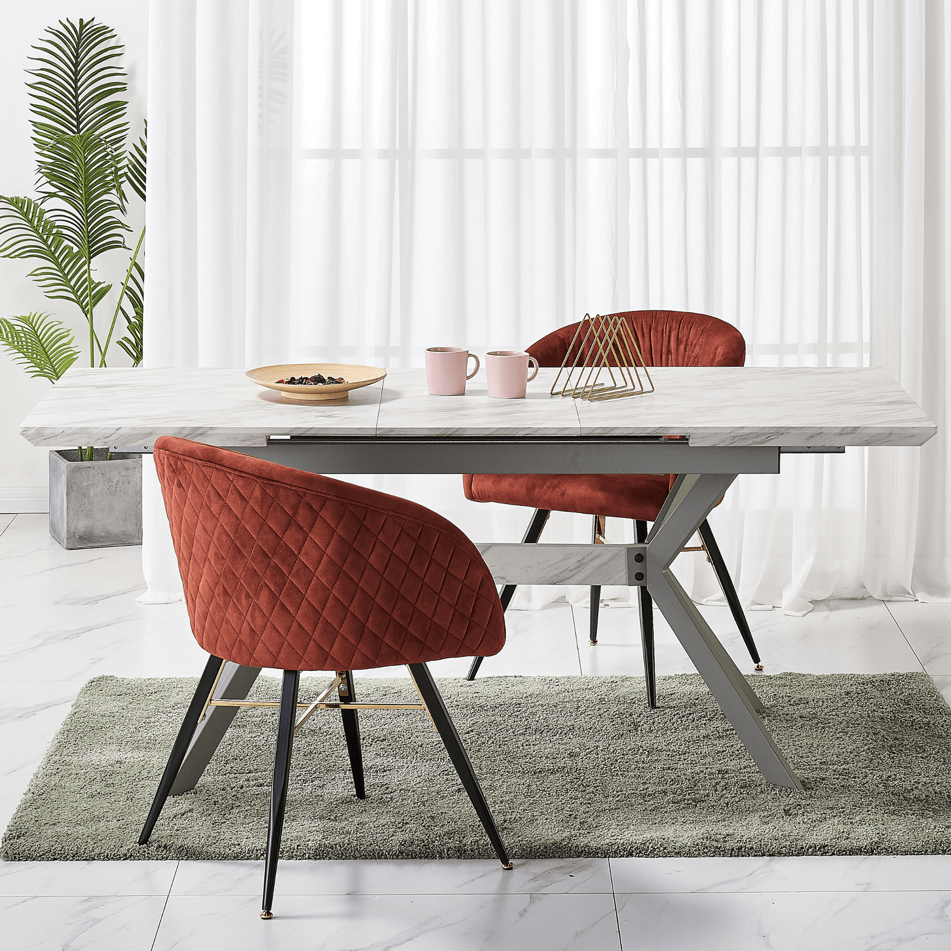 Vittorio LUX Velvet Dining Chair with Metal Legs - Perfect for Dining Room Living Room PN Home