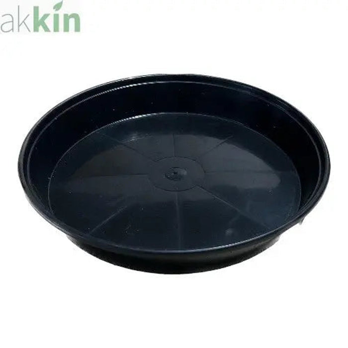 18cm Black Round Plastic Pot Saucers - AK Kin Garden Supplies