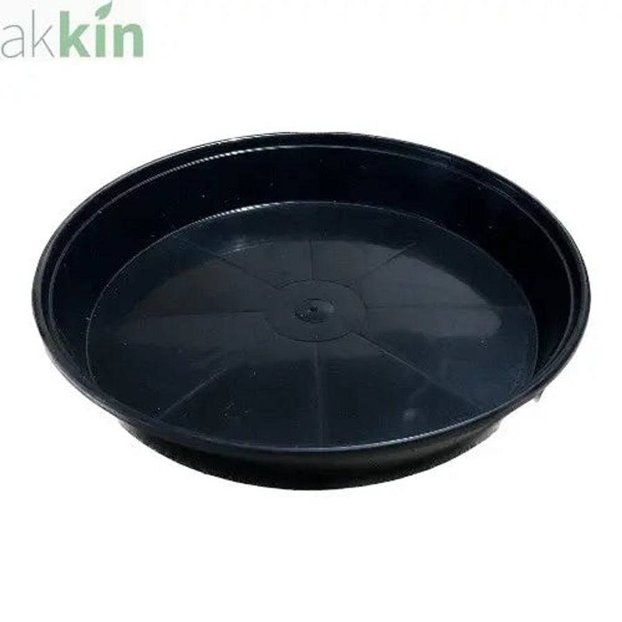 18cm Black Round Plastic Pot Saucers - AK Kin Garden Supplies