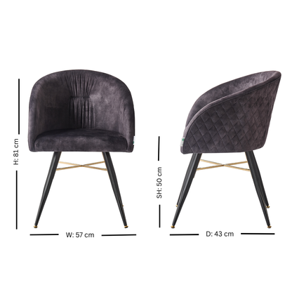 Vittorio LUX Velvet Dining Chair with Metal Legs - Perfect for Dining Room Living Room PN Home