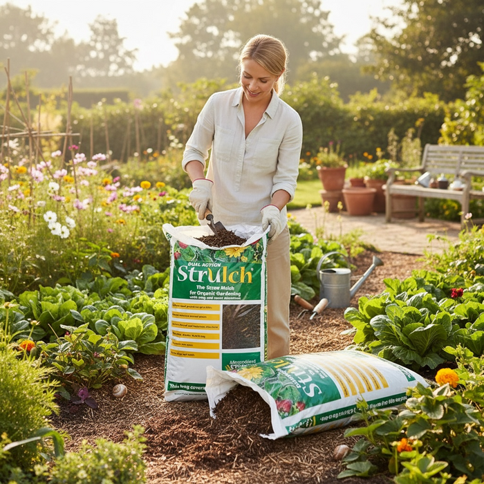 2 x 9kg Strulch Innovative Organic Straw Mulch (18kg Total)