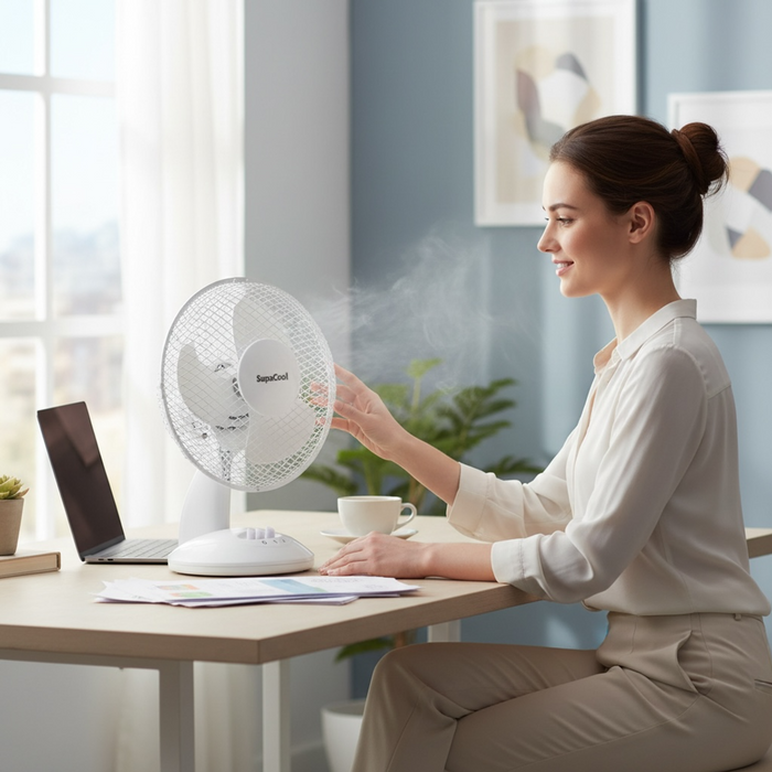 SupaCool 12-Inch Oscillating Desk Fan