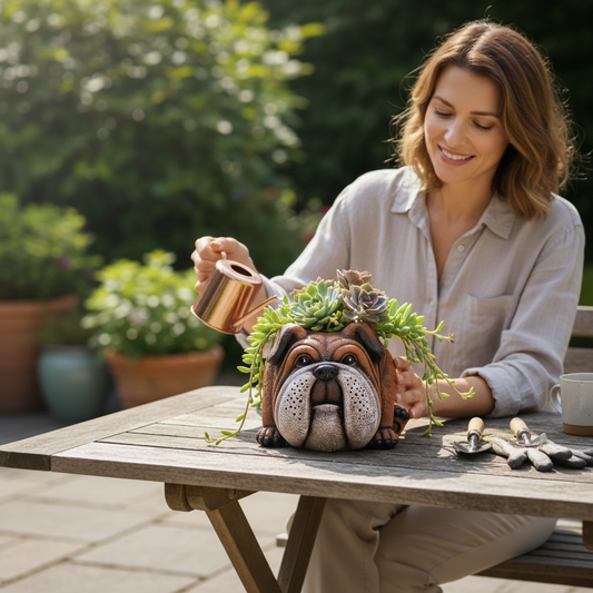 Cement Planter Bulldog 20cm