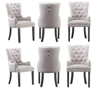 Windsor LUX Knocker Back Velvet Dining Chair w/ Armrests PN Home