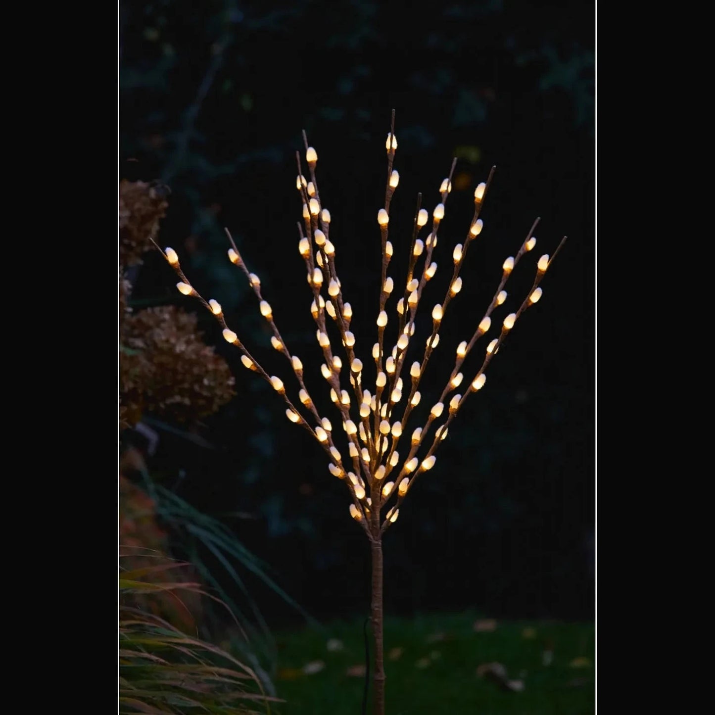 Whispering Willow Brown Garden Solar Light With 120 Warm White LEDs For Outdoor And Indoor Use
