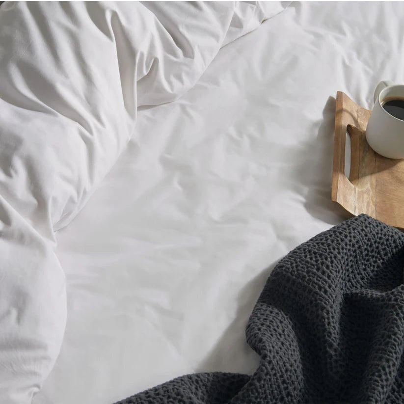 400 Thread Count Silky Smooth 100% BCI Cotton Duvet Cover - Crisp White House, Home & Garden