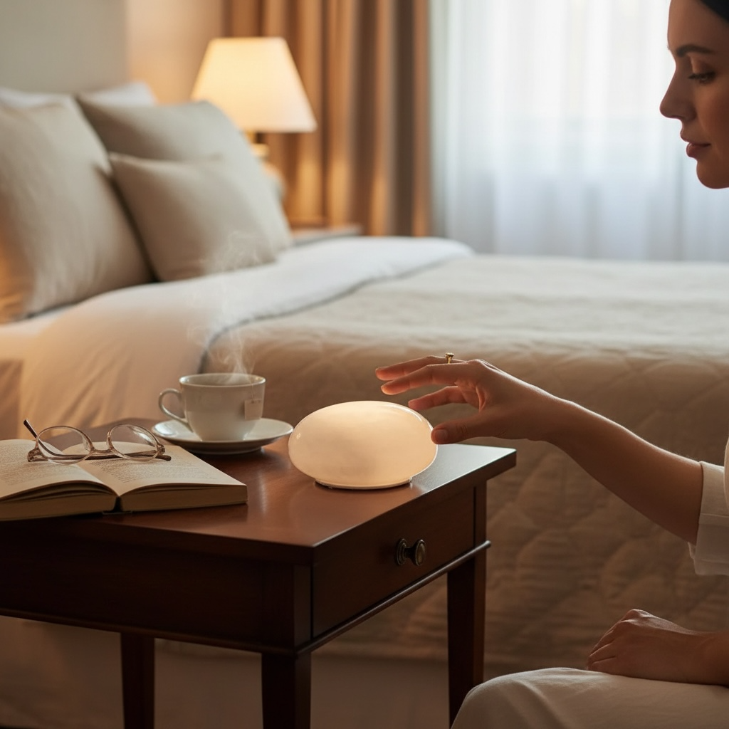 Rokka Glass Lamp Light White With Tap Sensor Adjustable Brightness 3 Warm White LEDs Rechargeable USB C Cable Included