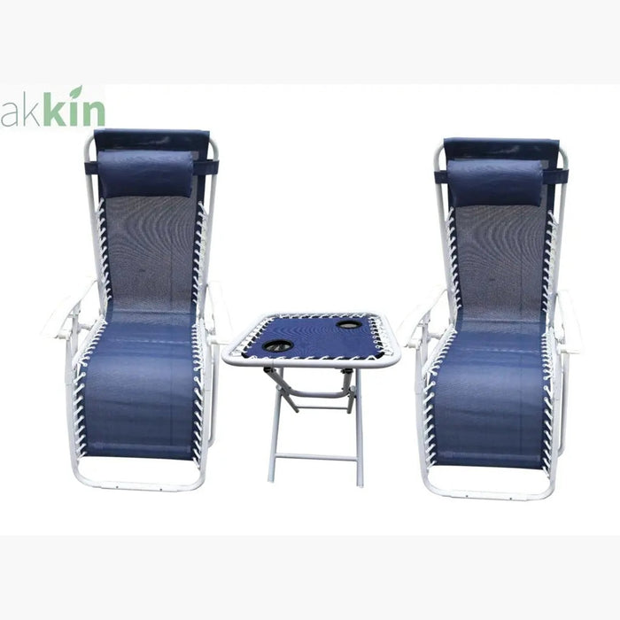 3 Piece Zero Gravity Chair Set AK Kin Garden Supplies