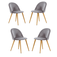 Lucia Halo Dining Set, a Table and Chairs Set of 4, Oak/Grey PN Home