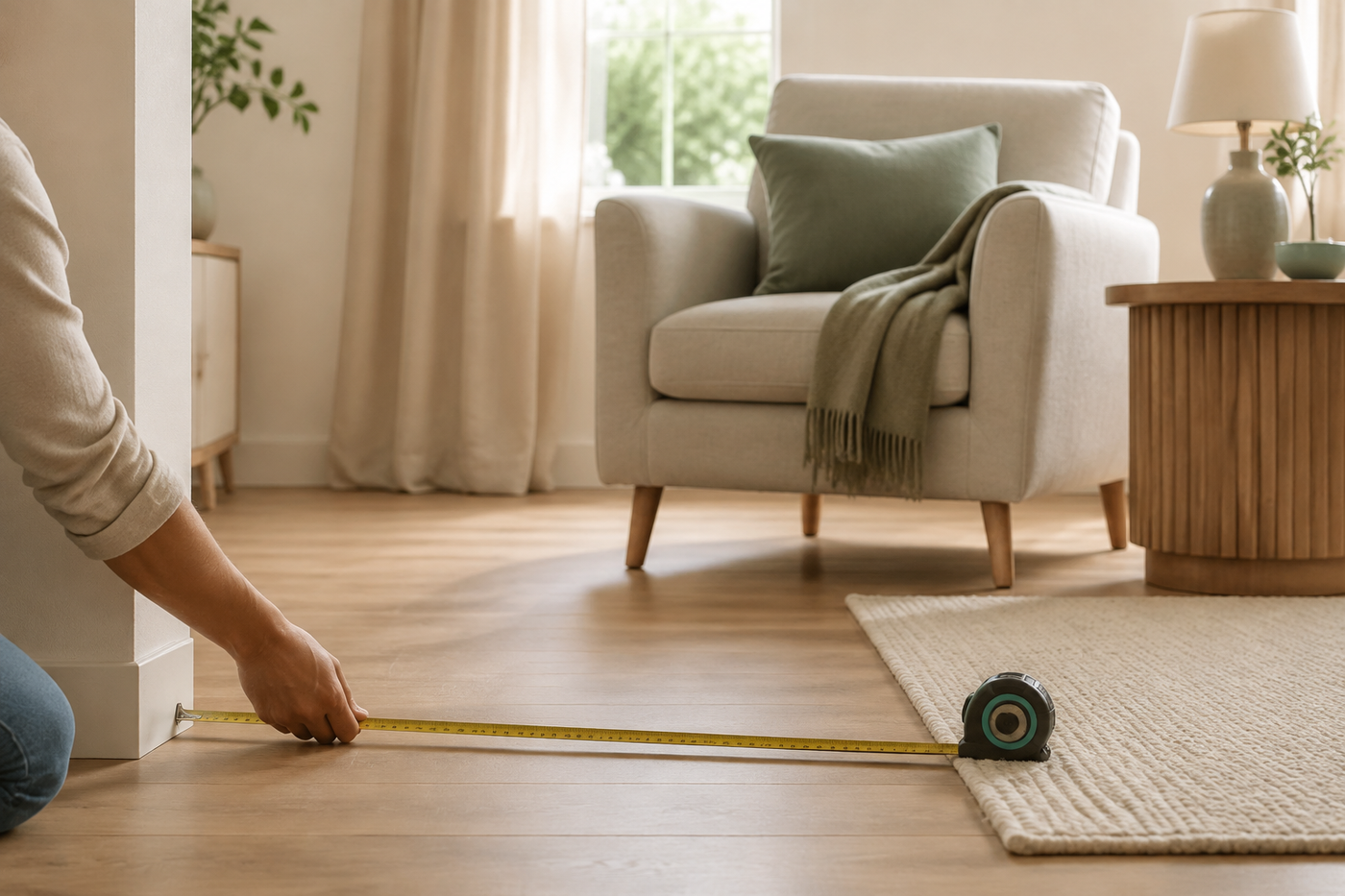 Measuring a home interior before choosing furniture