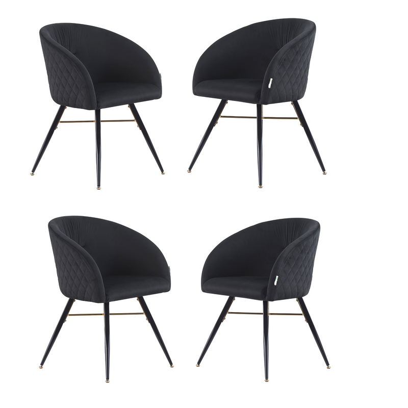 Vittorio LUX Velvet Dining Chair with Metal Legs - Perfect for Dining Room Living Room PN Home