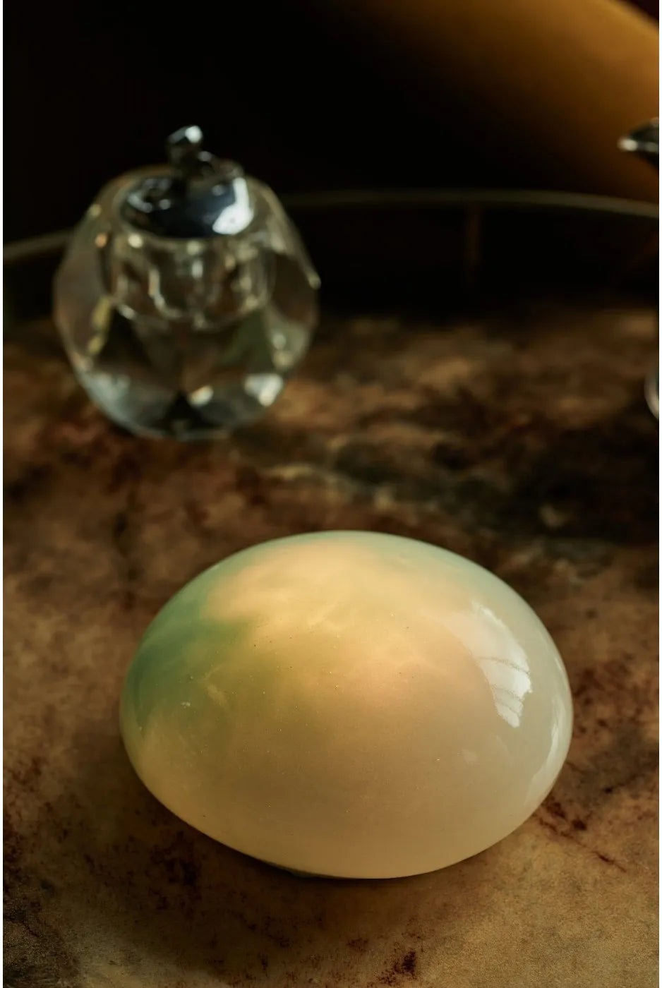 Rokka Glass Lamp Green With 3 Warm White LEDs Rechargeable Tap Sensor Adjustable Brightness USB C Cable Included