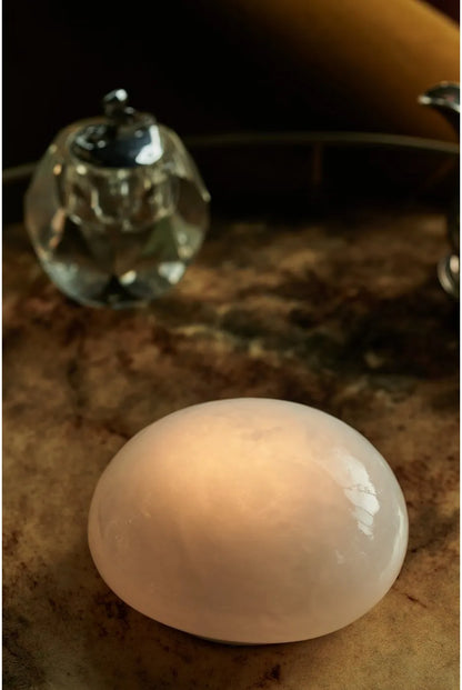 Rokka Glass Lamp Light White With Tap Sensor Adjustable Brightness 3 Warm White LEDs Rechargeable USB C Cable Included